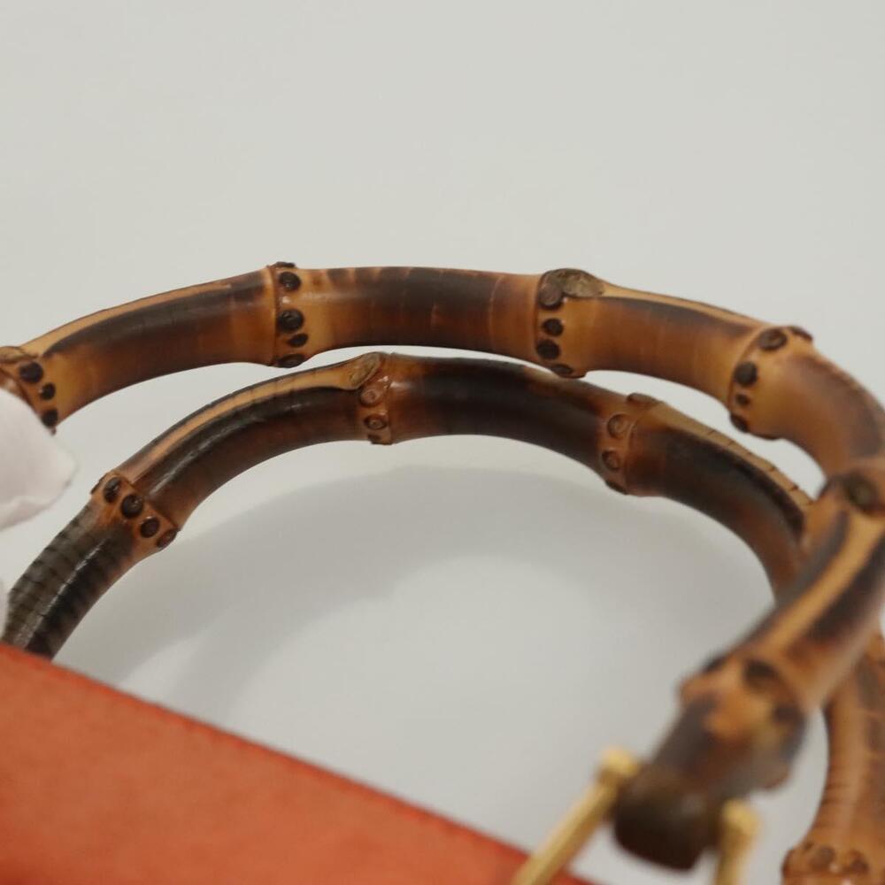 GUCCI Bamboo Hand Bag Suede Orange Gold 000 123 000 123 - Picture 9 of 16
